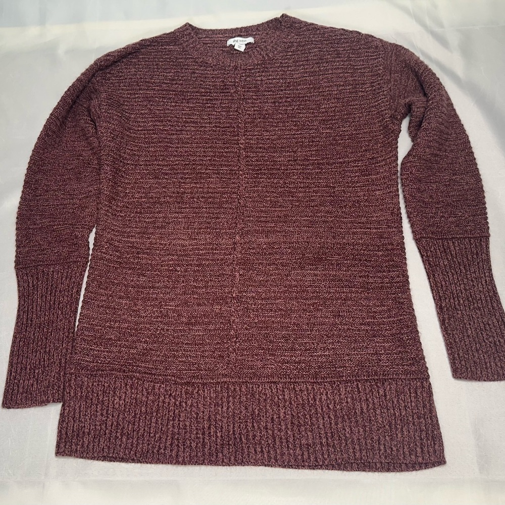 Nine West Burgundy Crew Neck Sweater